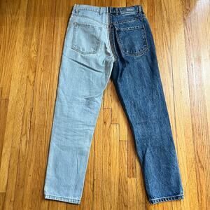 Revice Jeans Womens 29 Yin Yang Two Tone Zip Up High Rise Crop Denim